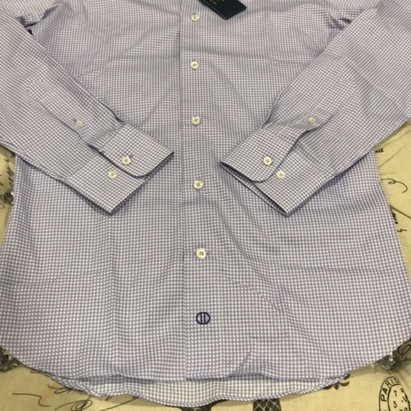 David Donahue Lilac Plaid Dress Shirt - Picture 8 of 8